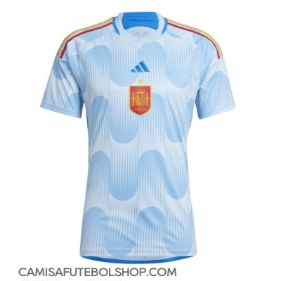 Camisa de time de futebol Espanha Replicas 2º Equipamento Mundo 2022 Manga Curta